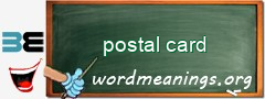 WordMeaning blackboard for postal card